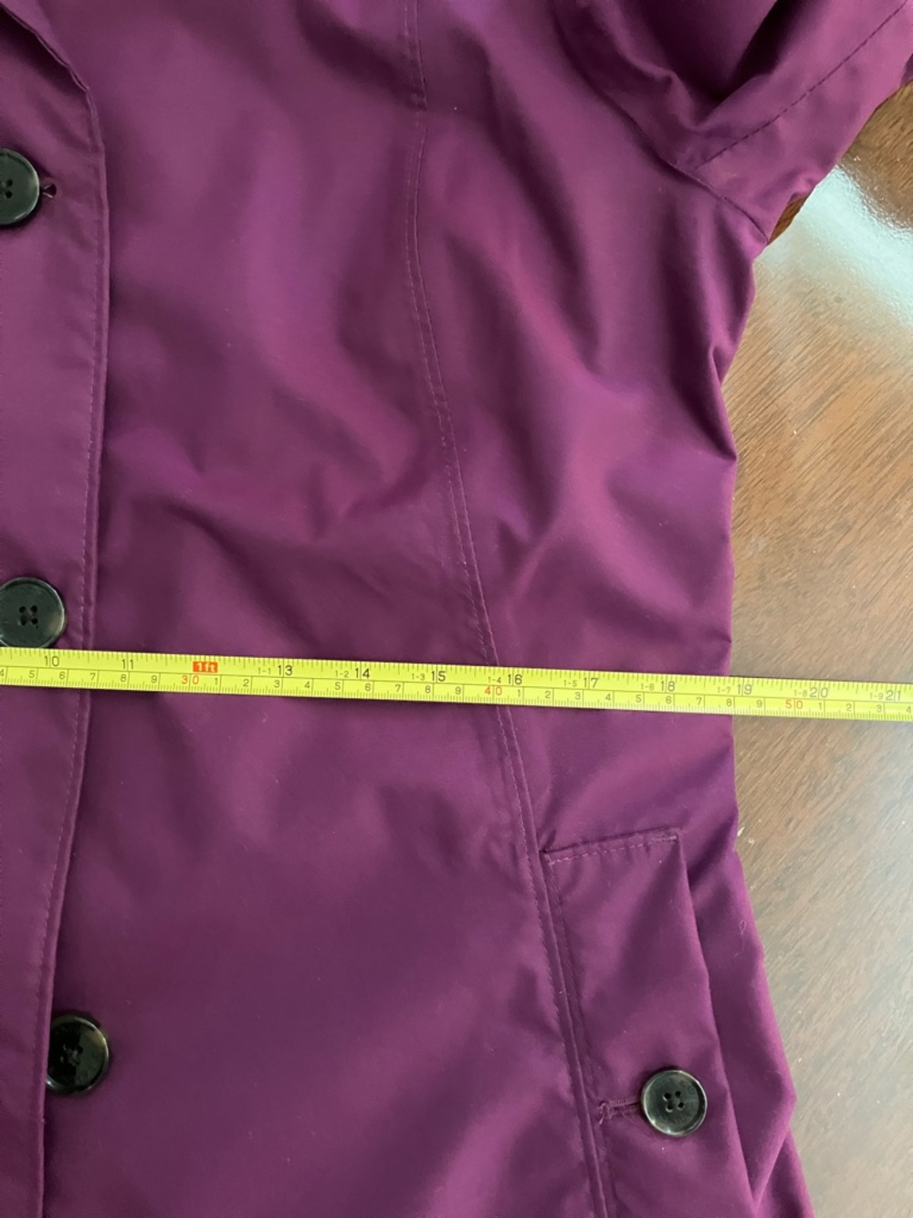 Lands' End Fuchsia Purple Spring Raincoat Trench Jacket Coat Small - Picture 14 of 16